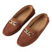 Suede Tan Leather Loafers