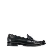 Svarte Skinn Penny Loafers