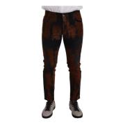 Svart Brun Tie Dye Skinny Jeans