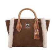 Brun Shearling Mini Maggie Veske