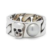 Skull Chain Ring Sølv Logo