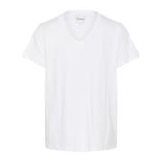 V-Neck Tee Top Bright White