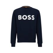 Herre Bomull Blå Logo Sweatshirt