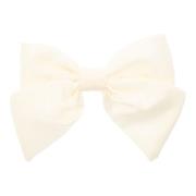 Satin BOW Hair Clip OFF White