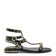 Gladiatorstil Svart Lær Sandal