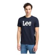 Navy Logo Tee Crew Neck Cotton