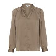 Elegant V-hals Bluse Morel