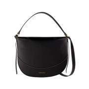 Svart Skinn Crossbody-veske