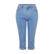 Blå Denim Capri Bukser Sommer