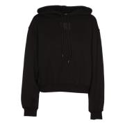 Svart Terry Hoodie med Puff Paint