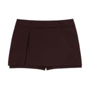 Bordeaux Ullblanding Twill Shorts