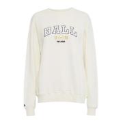 Offwhite Sweatshirt med Brodert Logo