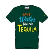 Kortermet tee Save water tequila