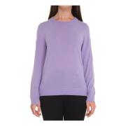 Rundhalset Pullover med Sidelommer