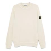 Beige Crewneck Sweatshirt med Badge