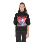 Svart Bomullsblandet Sweatshirt