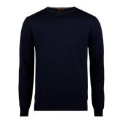 Navy Merino Wool Crew Neck Sweater