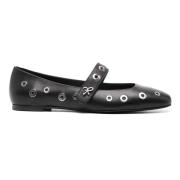 Rock Black Nappa Ballet Flats