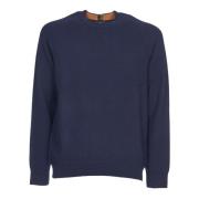 Blå Ull Crew Neck Sweater