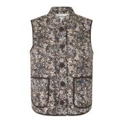 Quiltet vest med all-over print