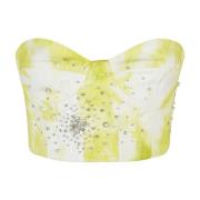 Brodert Tie Dye Denim Bustier