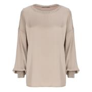 Beige Paljettsweater for Kvinner