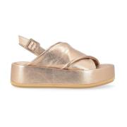 Metallisk Bronse Kryss Stropp Sandal