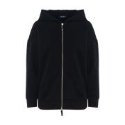 Svart Bomull Dobbelt Sweatshirt