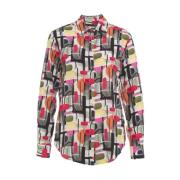 Retro Print Multi-Coloured Blouse