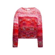 Print Yarn Crew Neck Sweater