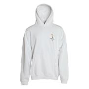 Hvit Bomull Logo Hettegenser Sweatshirt