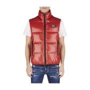 Rød Puffer Vest - Skinnende Nylon