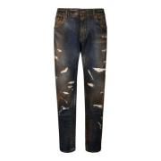 Svart Bleket Slim Fit Jeans