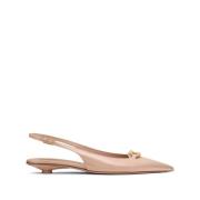 Beige Ballerina Flats for Kvinner