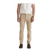 Beige Slim Fit Twill Bukser