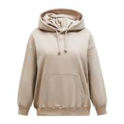 Beige Terry Hood Genser Økologisk Bomull