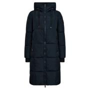 Marineblå Square Down Coat Jakke