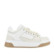 Hvite Skinn Sneakers med Memory Foam