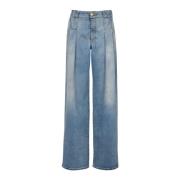 Plissert denim jeans