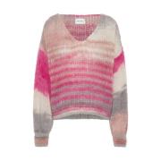 Drøm Mohair Strikk - Multi Stripet Rosa