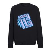 Sweatshirt med neon logo print