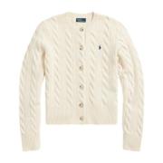 Off-White Kabelstrikket Ull-Kashmir Cardigan