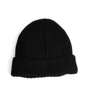 Svart Ull Goggle Beanie Lue