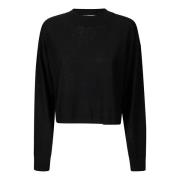 Silke og ull crew-neck sweater