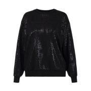 Skinnende bokstaver bomulls sweatshirt Oversized passform