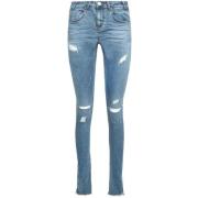 Denim Skinny Jeans med Knesnitt