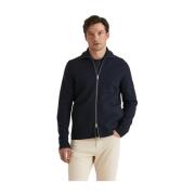 York Knitted Zip Jacket Navy