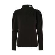 Svart Langermet Turtleneck Topp