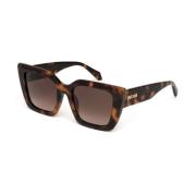 Stilige solbriller brunt Havana acetat