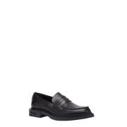 Svart skinnloafer